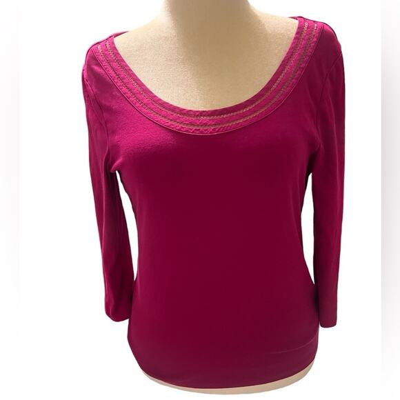 Lauren Ralph Lauren Long Sleeve Round/Scoop Neck Top - Large - Picture 1 of 7